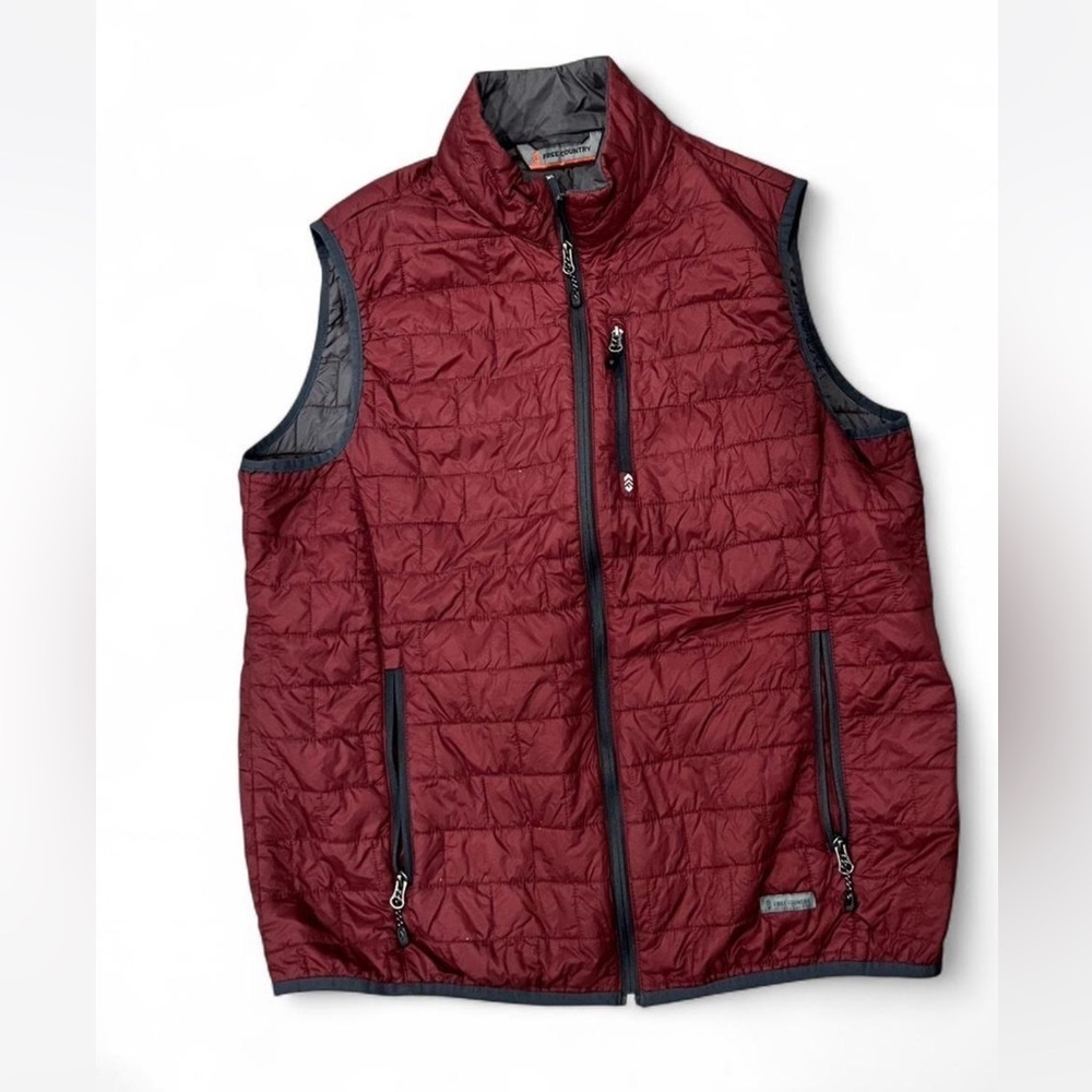 Free Country Men's Maroon Quilted Vest